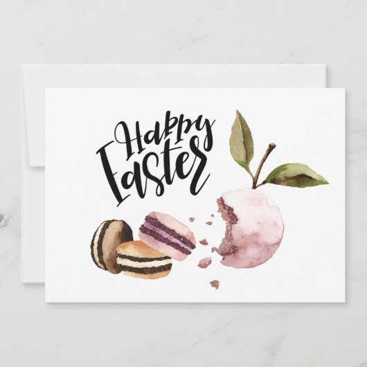 Happy Easter | Macaroons en Minimale lente voor vr Feestdagenkaart (Voorkant)