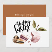 Happy Easter | Macaroons en Minimale lente voor vr Feestdagenkaart (Voorkant / Achterkant)
