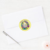 Happy Easter  Mandala Art 11 Gepersonaliseerd Ronde Sticker (Envelop)