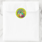 Happy Easter  Mandala Art gepersonaliseerd Ronde Sticker (Tas)