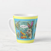 Happy Easter Meerkat Daffodils Design Latte Mok (Linkerhoek)