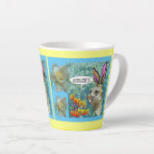 Happy Easter Meerkat Daffodils Design Latte Mok (Rechterhoek)