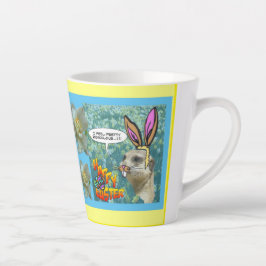 Happy Easter Meerkat Daffodils Design Latte Mok
