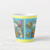 Happy Easter Meerkat Daffodils Design Latte Mok (Voorkant)