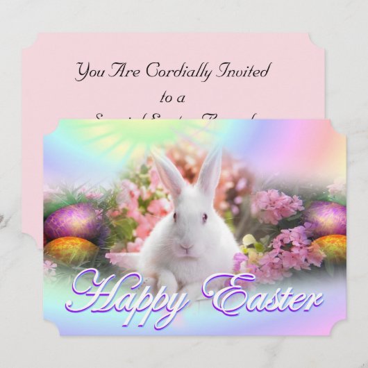 Happy Easter met Bunny Kaart (Voorkant / Achterkant)