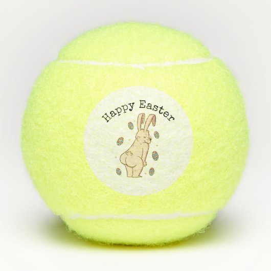 Happy Easter met grappig konijn Tennisballen (Voorkant)