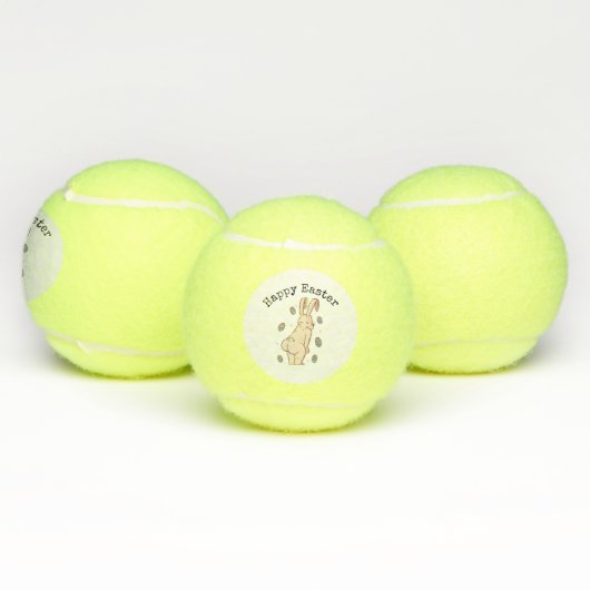 Happy Easter met grappig konijn Tennisballen (Multi)