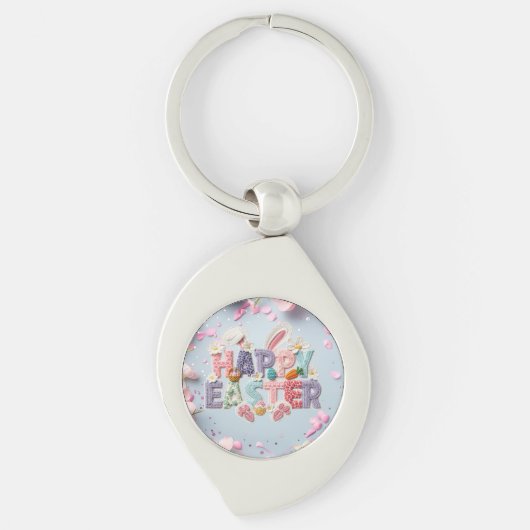 Happy Easter Metal Keychain (Voorkant)