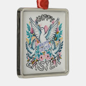 Happy Easter Metalen Ornament (Rechts)