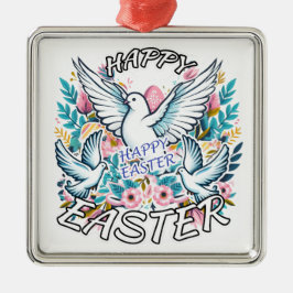 Happy Easter Metalen Ornament