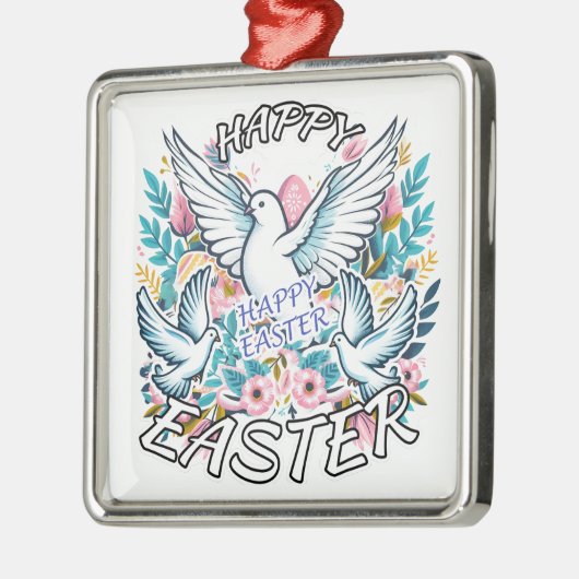 Happy Easter Metalen Ornament (Links)
