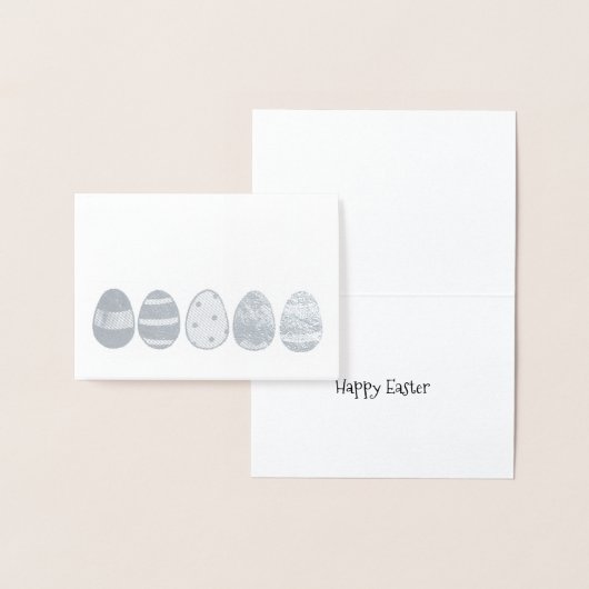 Happy Easter Metallic Egg Hunt Easter Basket Eggs Folie Kaarten (Display)