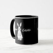 Happy Easter – Minimal Bunny Illustration - caneca Mok (Voorkant links)