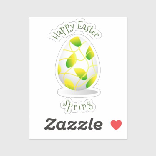 Happy Easter Minimalist  cartoon Sticker (Vel)