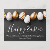 happy easter modern calligraphy Gold egg Briefkaart (Voorkant)