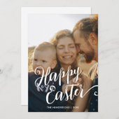 Happy Easter Modern Script-foto Feestdagenkaart (Voorkant / Achterkant)