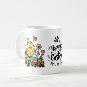 Happy Easter Mok: feestelijk en vrolijk design Koffiemok (Voorkant links)