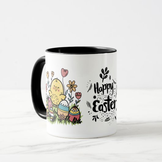 Happy Easter Mok: Vier de lente met vreugde Mok (Voorkant links)