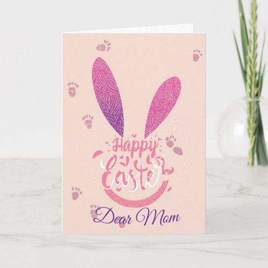 Happy Easter Mom , Personalized Easter funnyBunny Feestdagen Kaart (Voorkant)