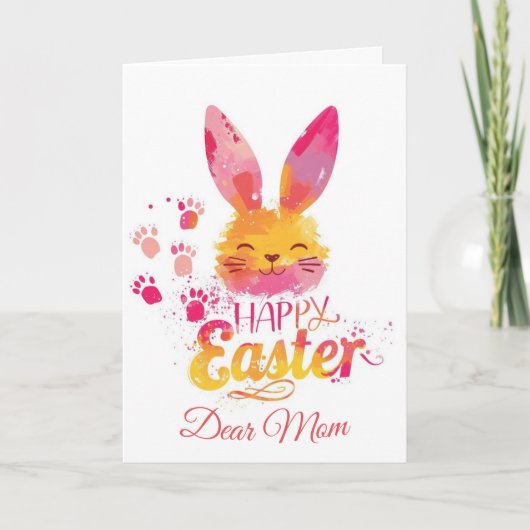 Happy Easter Mom , Personalized Easter funnyBunny Feestdagen Kaart (Voorkant)