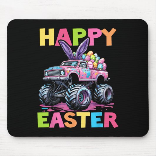 Happy Easter Monster Truck Easter Eggs Toddler Kin Muismat (Voorkant)