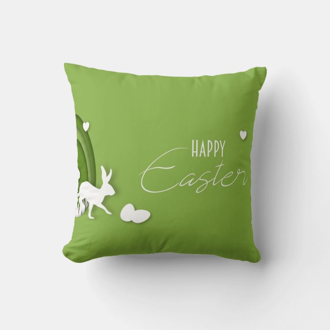 Happy Easter-mooie groene kussen (Voorkant)