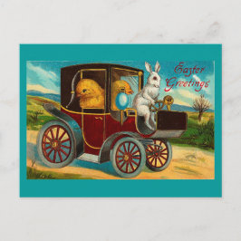 Happy Easter motorrijtuigenride Feestdagenkaart
