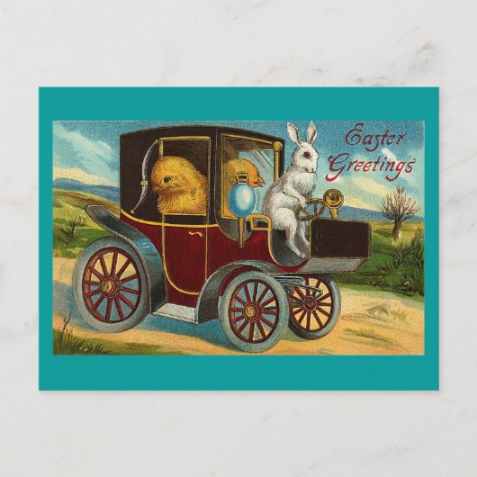 Happy Easter  motorrijtuigenride Feestdagenkaart (Voorkant)