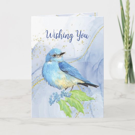Happy Easter Mountain Bluebird Holiday Kaart (Voorkant)