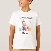 Happy Easter, Naam Jongens Kinder-Jeugd Basic T-Sh T-shirt (Voorkant)