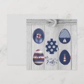 Happy Easter Nautical Threated Coastal Boating Feestdagenkaart (Voorkant / Achterkant)