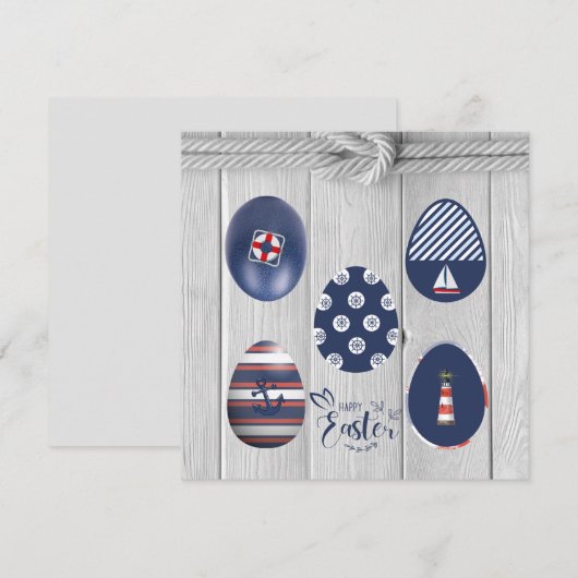 Happy Easter Nautical Threated Coastal Boating Feestdagenkaart (Voorkant / Achterkant)