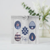 Happy Easter Nautical Threated Coastal Boating Feestdagenkaart (Staand voorkant)
