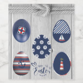 Happy Easter Nautical Threated Coastal Boating Wijn Etiket (Enkel label)