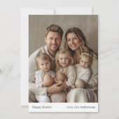 Happy Easter Neutral Familie Foto & Naam Kaart (Voorkant)