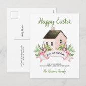 Happy Easter New Home-aankondiging Feestdagenkaart (Voorkant / Achterkant)