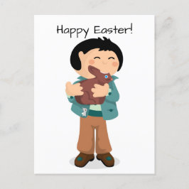 Happy Easter Nibbling Boy Feestdagenkaart