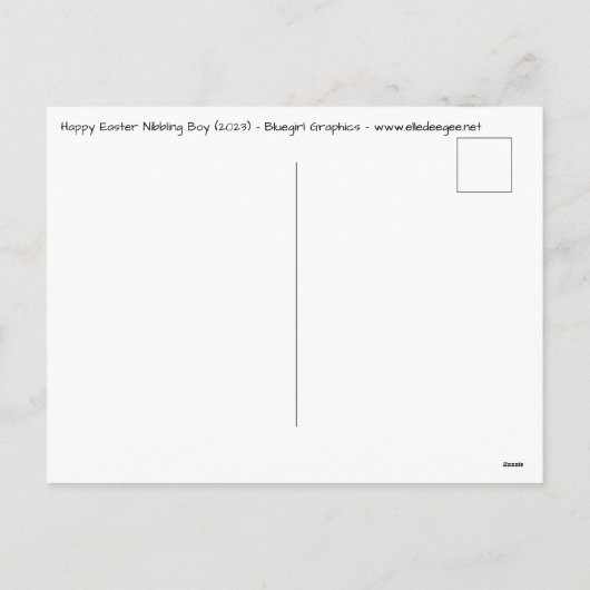 Happy Easter Nibbling Boy Feestdagenkaart (Achterkant)