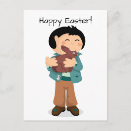 Happy Easter Nibbling Boy Feestdagenkaart