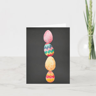 Happy Easter Notecard met kleurrijke eieren Feestdagen Kaart