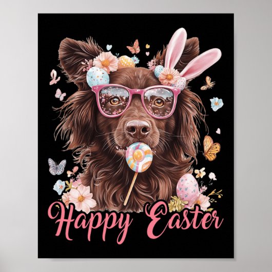 Happy Easter Nova Scotia Duck Tolling Retriever Do Poster (Voorkant)