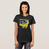 Happy Easter Oh No Holiday Dinosaur Trex Bunny Ear T-shirt (Voorkant volledig)