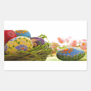Happy Easter-ontwerp Rechthoekige Sticker