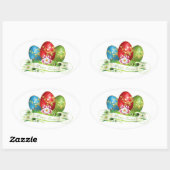 Happy Easter Ovale Sticker (Vel)