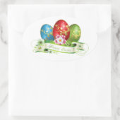Happy Easter Ovale Sticker (Tas)