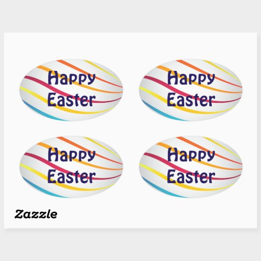 Happy Easter Ovale Sticker (Vel)