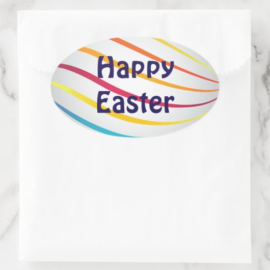 Happy Easter Ovale Sticker (Tas)
