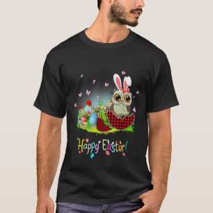 Happy Easter Owl Bunny Ear Red Play Easter Egg T-shirt
