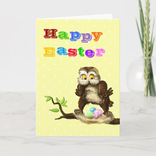 Happy Easter owl Feestdagen Kaart (Voorkant)