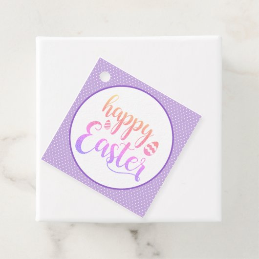 Happy Easter Paars Easter Egg Hunt Party Bedankjes Labels (In situ)